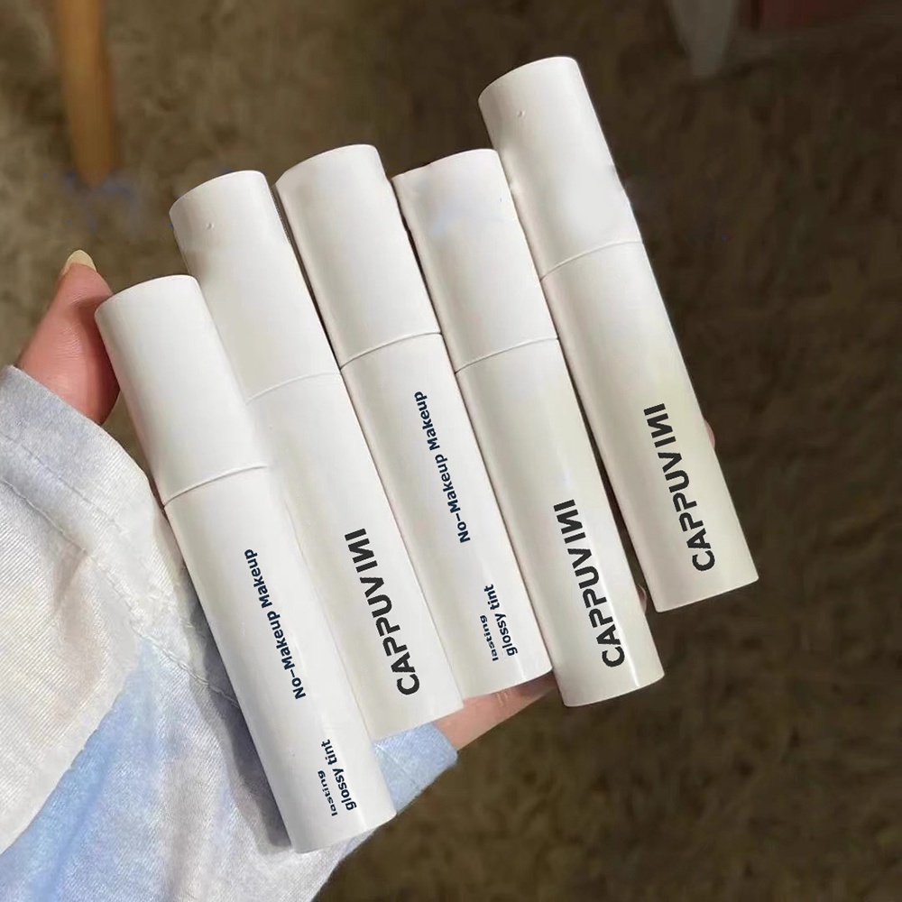 [Hàng mới về] Son Kem Dưỡng Ẩm Lâu Trôi Thỏi Tròn Nhỏ Màu Trắng Dành Cho Nữ Sinh