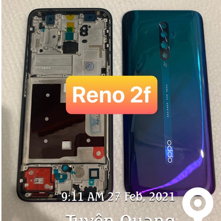 bộ xương vỏ oppo Reno 2f (zin) gồm kính lưng,sườn,phím