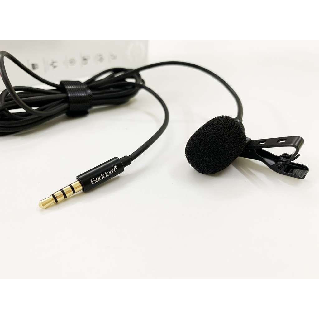 [Chính Hãng] Mic Thu Âm Chân 3.5mm Dành Cho Điện Thoại, Máy Quay, Máy Trợ Giảng Earldom E34
