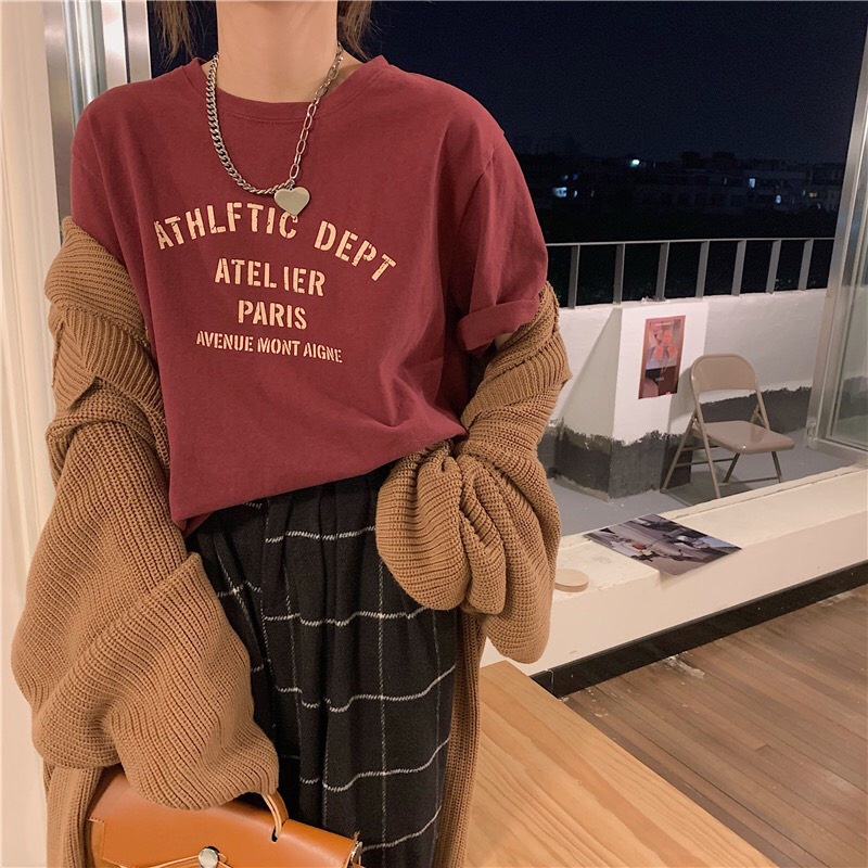 Áo thun form rộng 100% cotton 💜icotton💜  áo phông tay lỡ dày dặn mát phong cách Hàn Quốc vintage đẹp