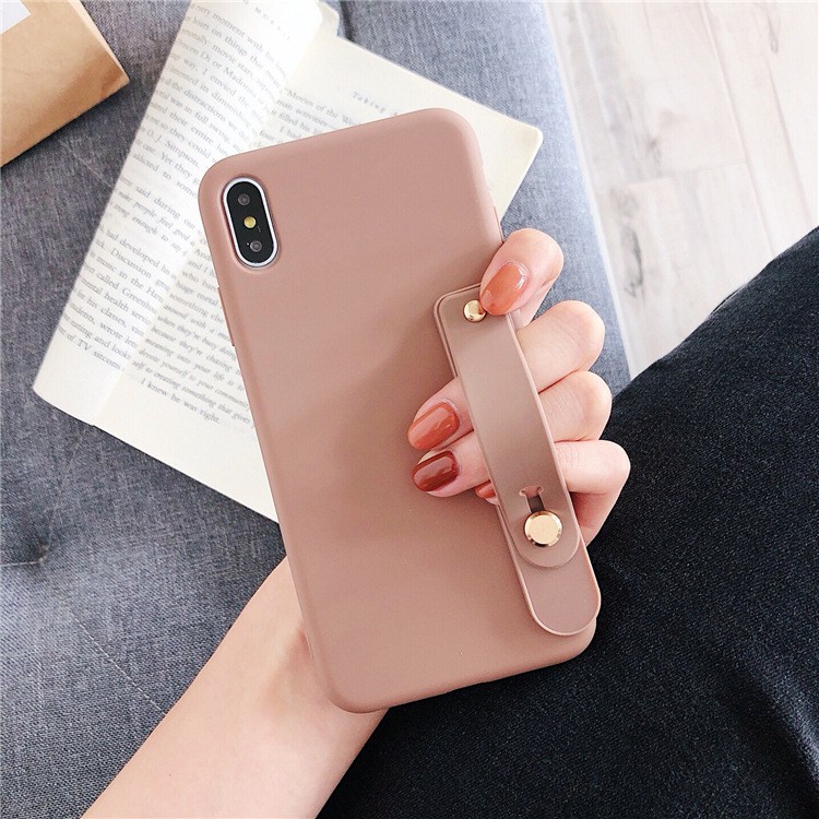 Ốp lưng Samsung J8 J7 J6 J6+ J5 J4 J4+ J2 Note 9 8 Plus Pro Prime 2018 Candy solid color Soft Case Cover+Wristband