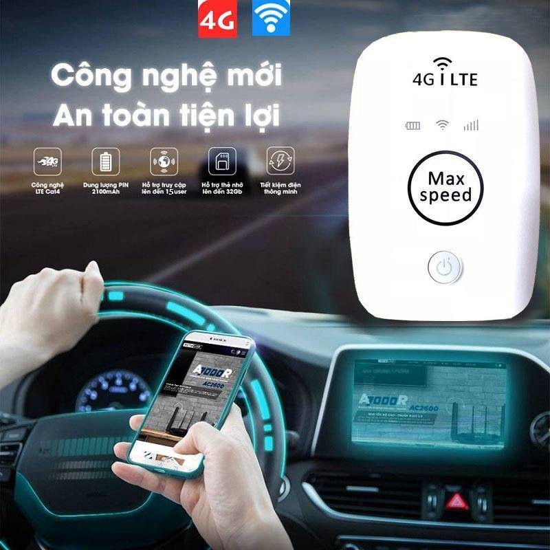 ( Giới Thiệu) Cục WIFI mini 4G MAX SPEED, lắp sim dùng ngay. Pin khủng. Thoải mái thư giãn, giải trí không lo mạng kém