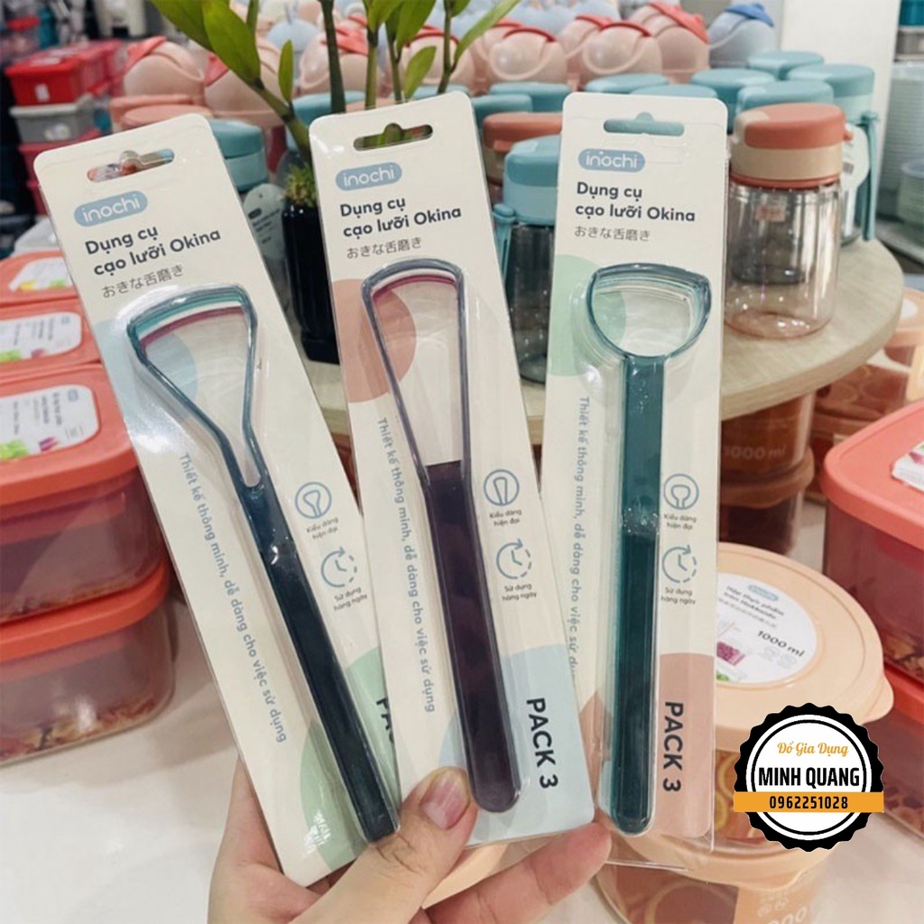 [Set 3 Cái] Dụng Cụ Nạo Lưỡi, Cạo Lưỡi, Vệ Sinh Lưỡi Người Lớn Inochi Cao Cấp