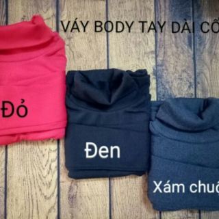 Đầm cổ lọ len tăm