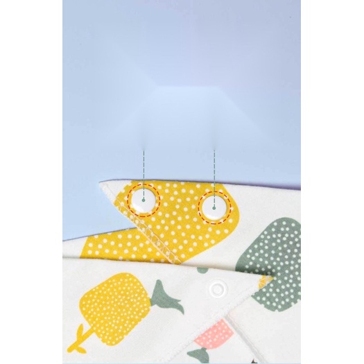 [Me&amp;Bé] YẾM QUÀNG CỔ COTTON CO NÚT CÀI CHO BÉ