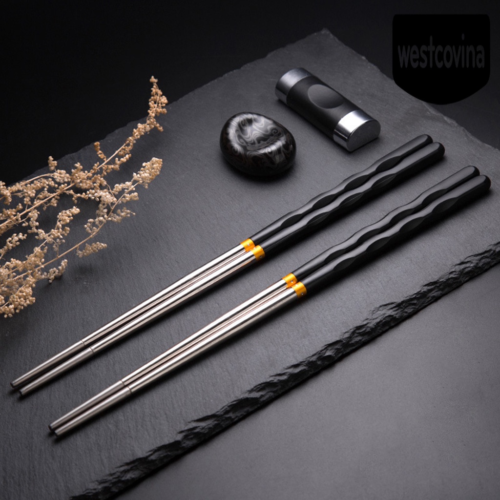 [Hot]☀ 1 Đôi Đũa Inox Chống Biến Dạng Thân Thiện Với Môi Trường