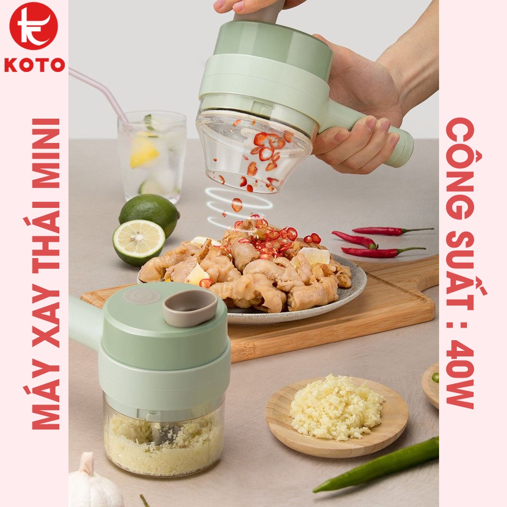 Máy xay thái đa năng Koto, cắt lát rau củ, tỏi ớt tiện lợi mini cầm tay ...