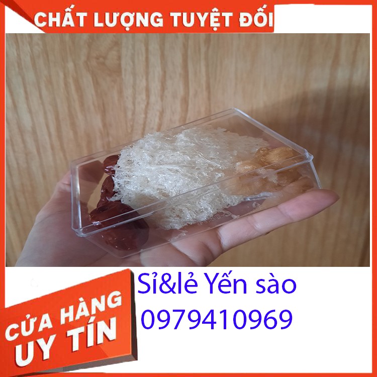 Tổ Yến Sào Tinh Chế 5gr/tổ Sợi Sơ Mướp tặng kèm táo đỏ, đường phèn, hạt chia- Yến Vụn Tinh Chế kết tổ- Yến Sào Tinh Chế