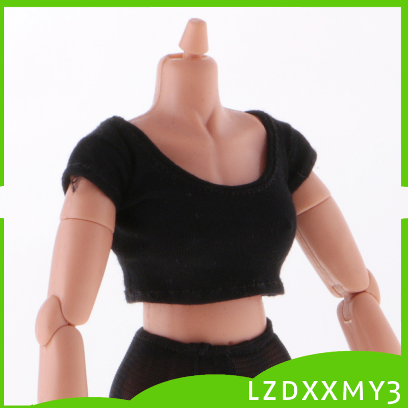 Hot 1 / 6th 12 '' Female Action Figure Clothing Crop Tops Hot T-Shirt For