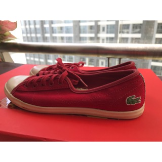 Giày thể thao đế bằng Lacoste nữ đỏ size 35 - pass