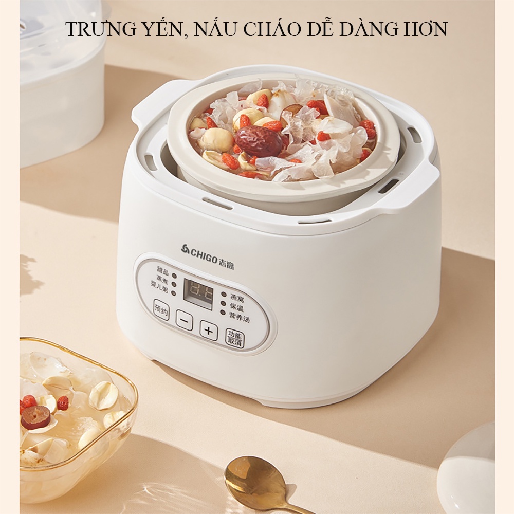 Nồi hấp điện, nồi nấu cháo chậm đa năng hầm xướng, chưng yến ninh nhuyễn tất cả thực phẩm. Bảo hành 2 năm toàn quốc.