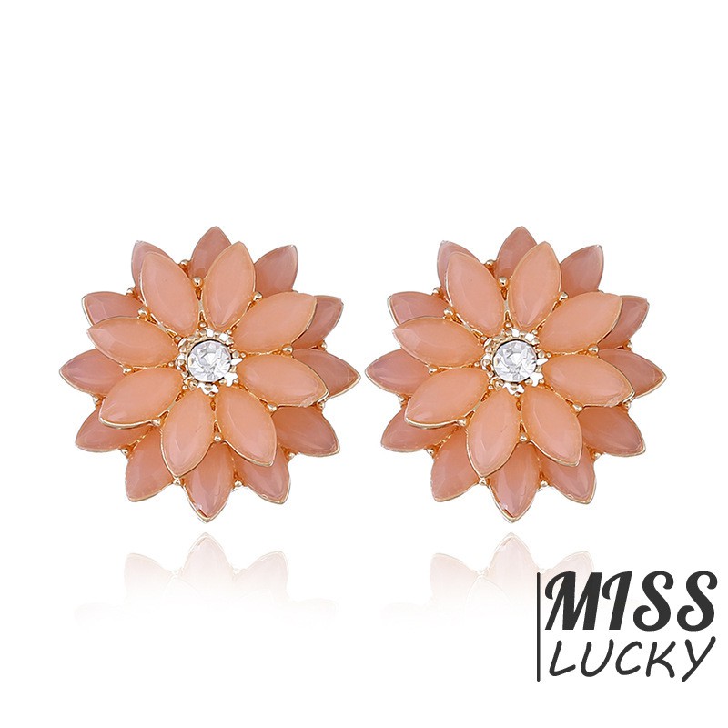 Bông tai đinh tán hình hoa cúc Bohemia sang trọng chất lượng cao