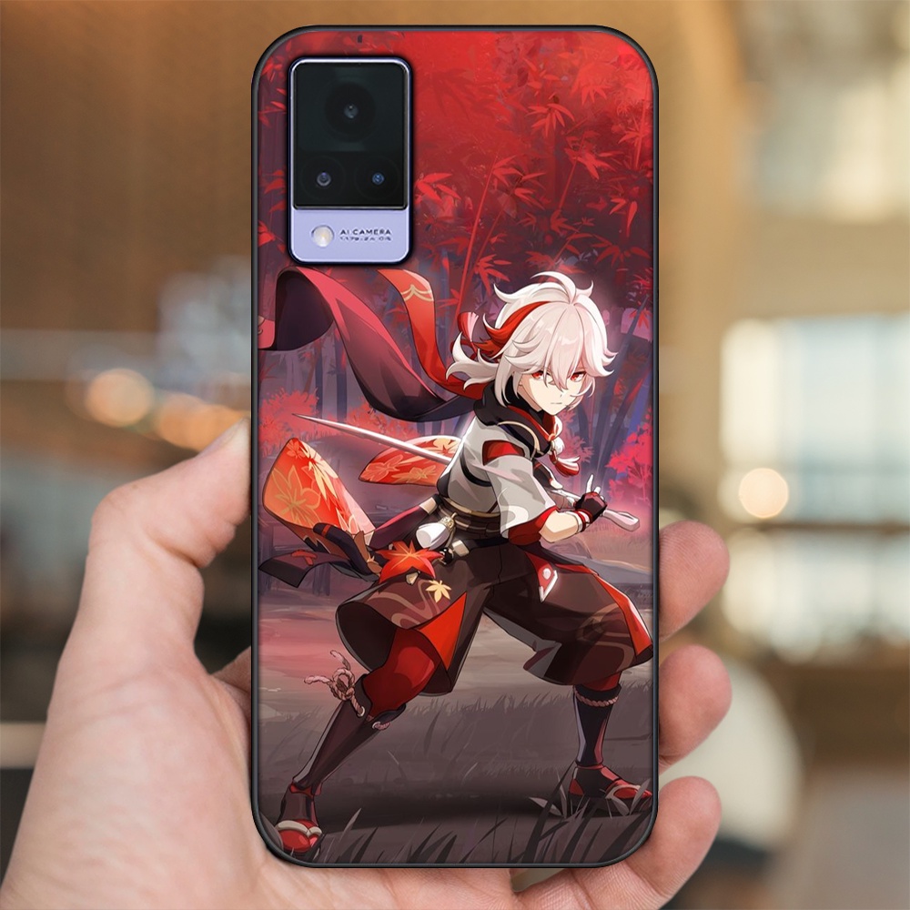 Ốp lưng Vivo V21 viền đen in hình Kazuha Genshin Impact
