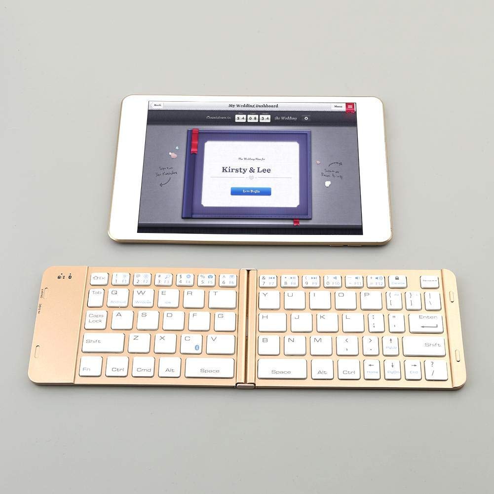 Bàn phím Bluetooth F88 mini cho điện thoại máy tính bảng (Gold)