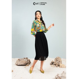 Chân váy xoè dập ly thẳng CCHAT