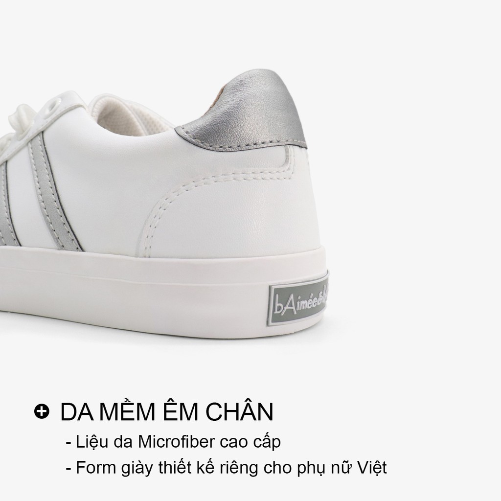 Mặc gì đẹp: Tinh tế với Giày thể thao nữ sneaker đẹp màu trắng dáng giày bata đế bằng cổ thấp chính hãng bAimée & bAmor - MS1566