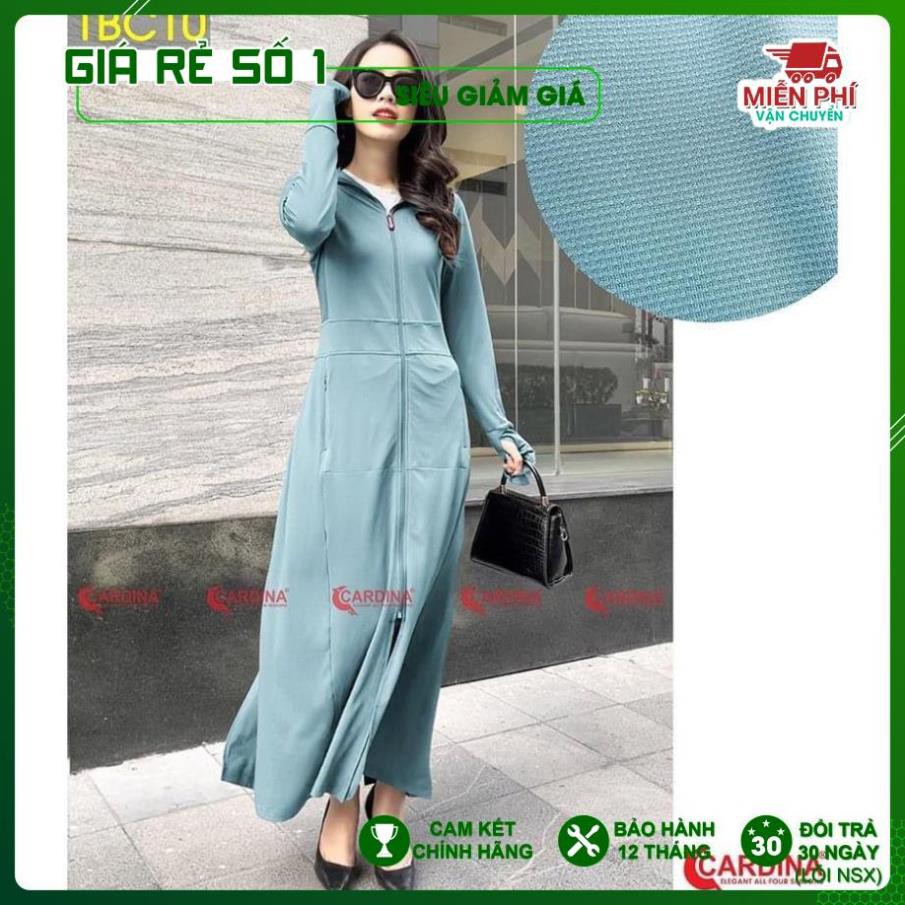 Áo chống nắng nữ Toàn thân 2 lớp Cardina dáng dài [TẶNG KÈM KHẨU TRANG ĐỒNG MÀU] cao cấp chính hãng thun lạnh thoáng khí