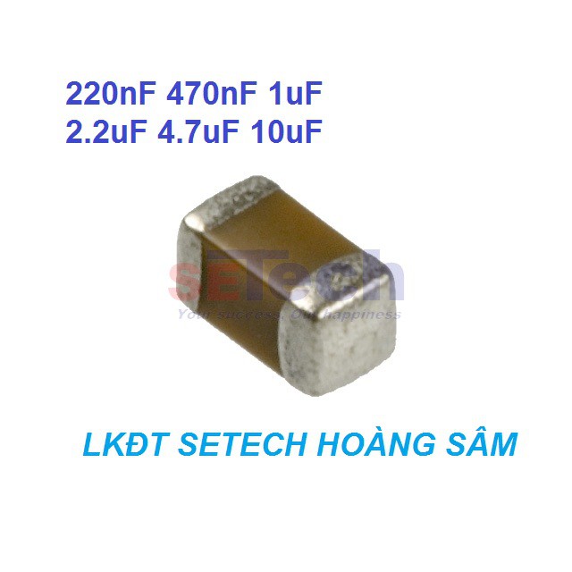 Tụ dán 0805 SMD (20 con) trị số 2.2nF~10uF