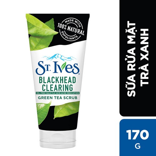 Bộ 2 sữa tắm St.Ives Cam chanh (400ml x 2) + Sữa rửa mặt tẩy tế bào chết St.Ives ngừa mụn trà xanh 170g