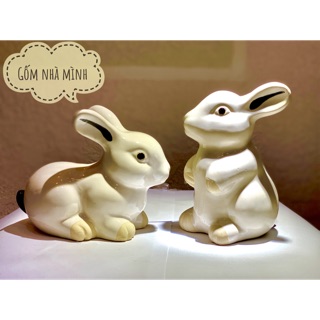 Cặp Thỏ ngọc men trắng