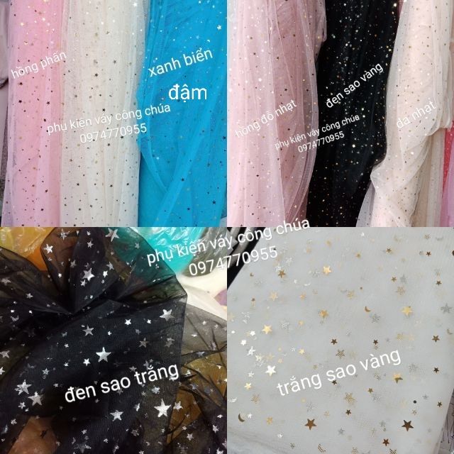 Vải Voan trăng sao óng ánh