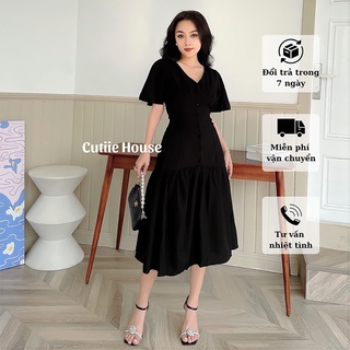 CÓ BIGSIZE - ĐẦM MIDI NÚT BỌC ĐUÔI CÁ