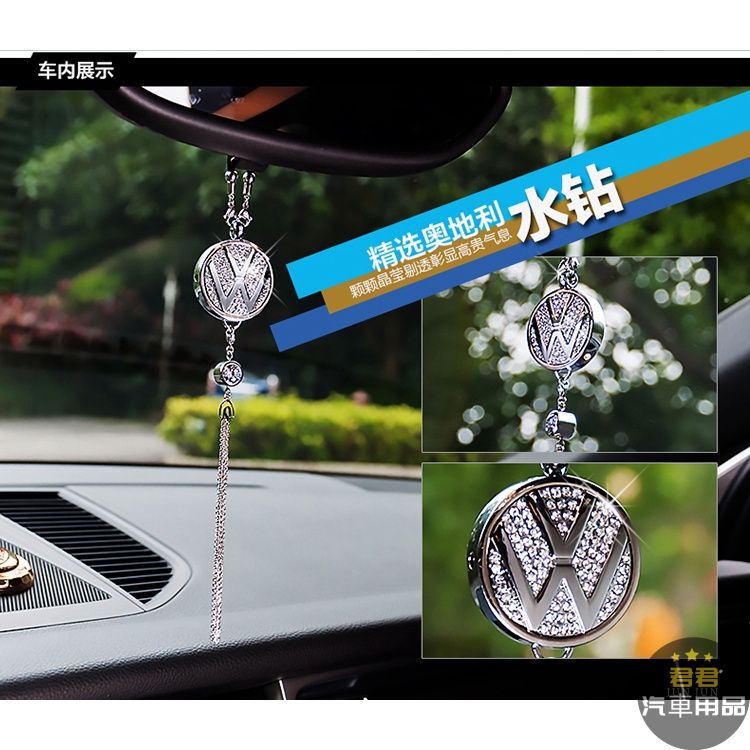 Dây Treo Trang Trí Gương Chiếu Hậu Xe Hơi Đính Kim Cương Giả Đẹp Mắt Cho Toyota Honda Volkswagen BMW Lexus Ford Audi Pors