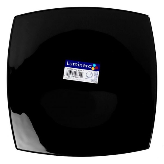 Đĩa thủy tinh Luminarc Quadrato Noir Dessert 19cm - nhập khẩu từ Pháp - H3670