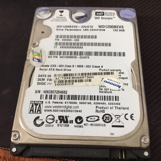 Ổ cứng laptop 120G sata