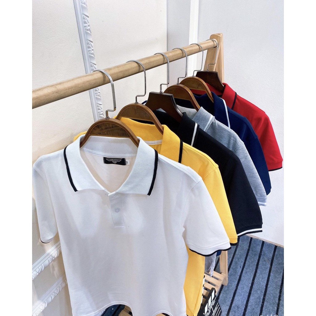 Áo thun áo phông body ngắn tay cổ bẻ tạo viền