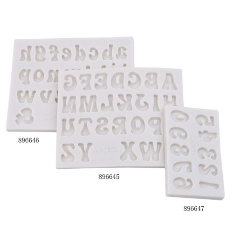 Khuôn Silicone Tạo Hình Làm Bánh Kẹo Hình Chữ Cái Và Số 3D DIY
