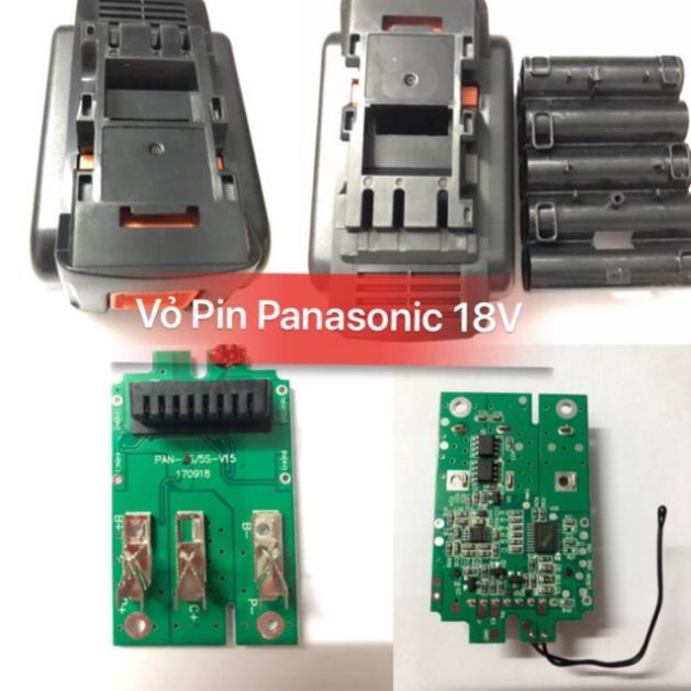 Bộ vỏ mạch pin Panasonic 18V 2 hàng, nhận sạc zin đời mới