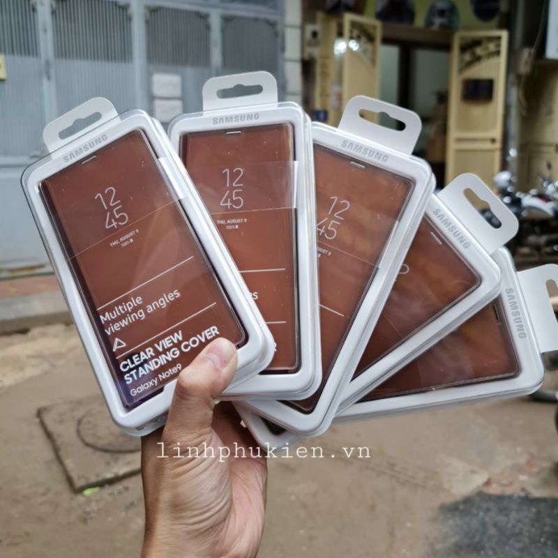 [Mã SKAMPUSHA8 giảm 8% đơn 300K] Bao da Clear View Standing Cover Samsung Galaxy Note 9 chính hãng Nâu (Brown)