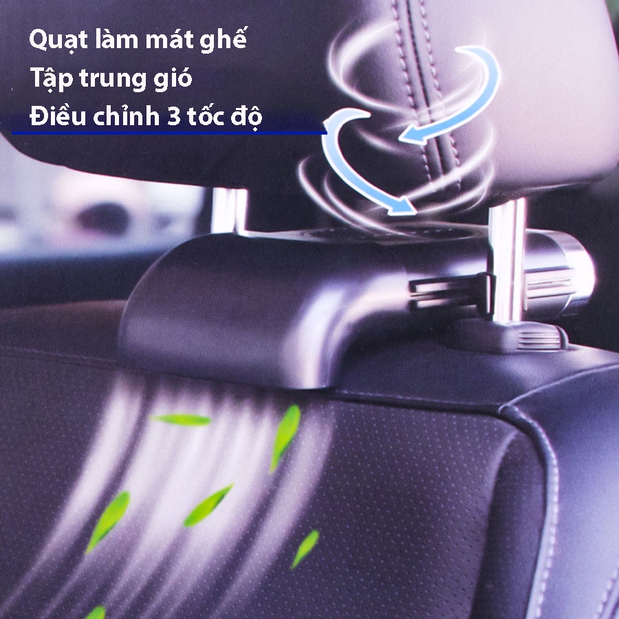 Quạt thổi mát lưng gáy xe hơi, máy lạnh mini trên xe ô tô, quạt mini siêu lạnh gắn trên xe hơi