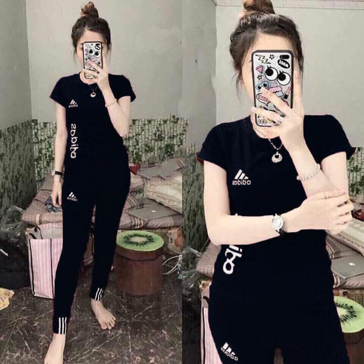 SET ĐỒ THỂ THAO COTTON - LOGO THÊU - SP Y HÌNH