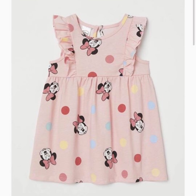 Váy H&M Auth mickey hồng bé gái( có sẵn)