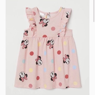 Váy H&M Auth mickey hồng bé gái( có sẵn)
