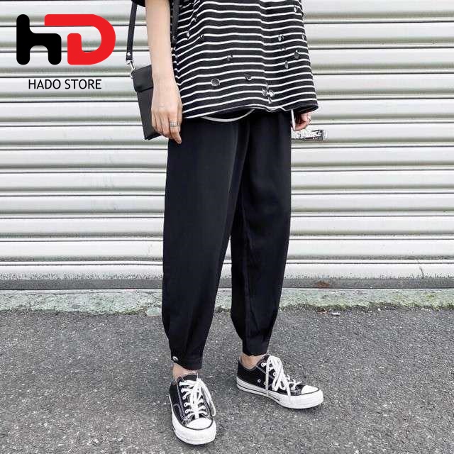 Quần Jogger Harem Thể Thao Nam Nữ Vải Tuyết Mưa Co Giãn 4 Chiều Phong Cách Hàn Quốc