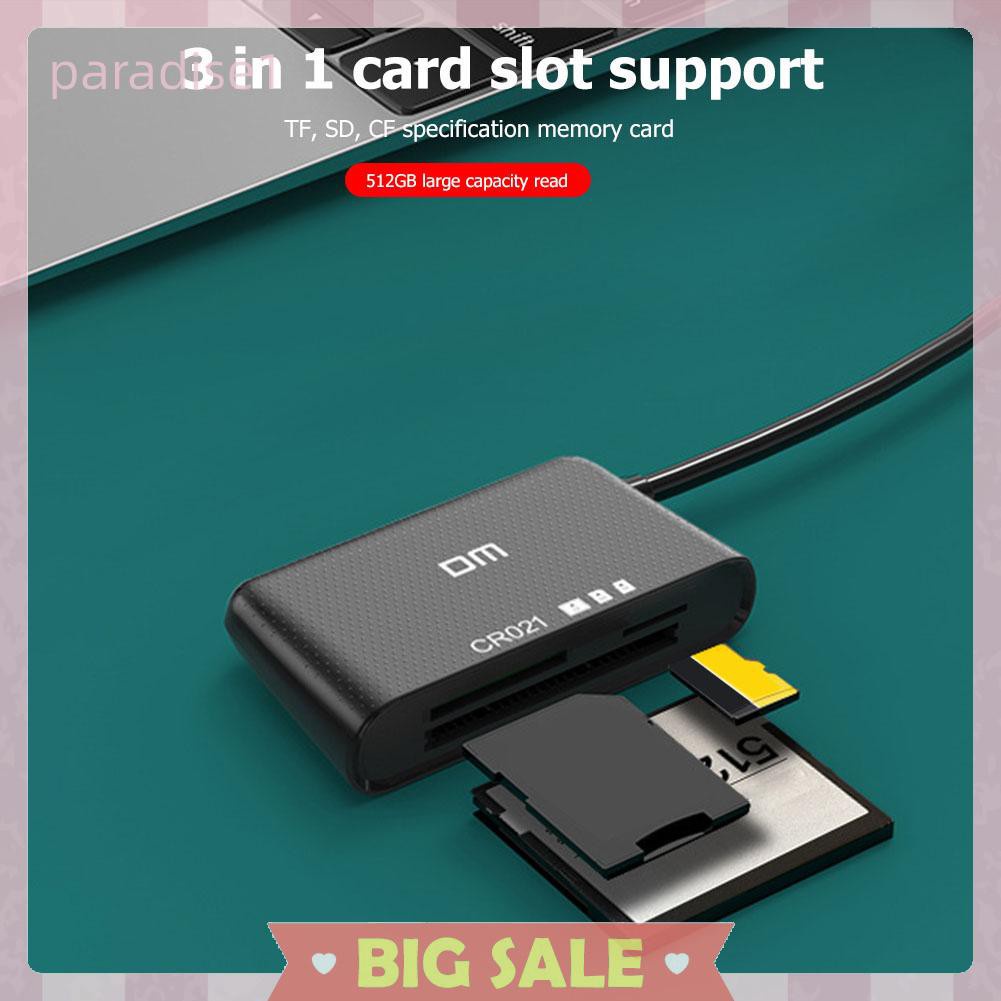 Đầu Đọc Thẻ Nhớ DM CR021 USB 3.0 TF CF Secure Cho Laptop | BigBuy360 - bigbuy360.vn