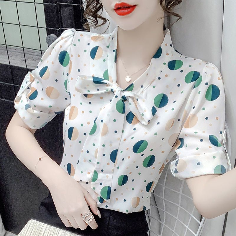 Áo Sơ Mi chiffon Tay Lửng Thời Trang Mùa Hè Cho Phụ Nữ Trung Niên