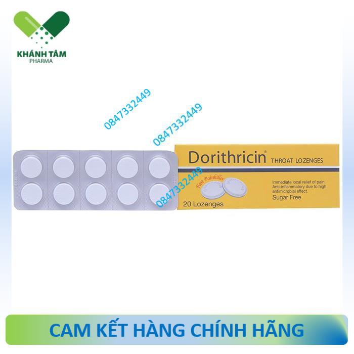 Dorithricin viên ngậm kháng khuẩn  (20v/hộp) date 07/2022