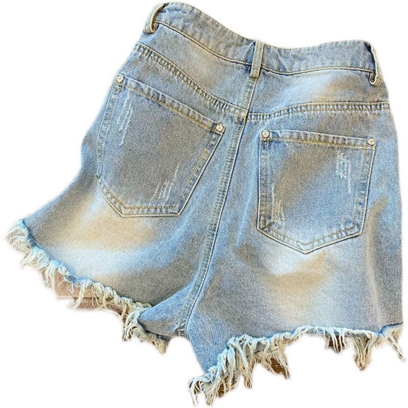 Quần Short Denim Nữ Thêu Hoa Mới