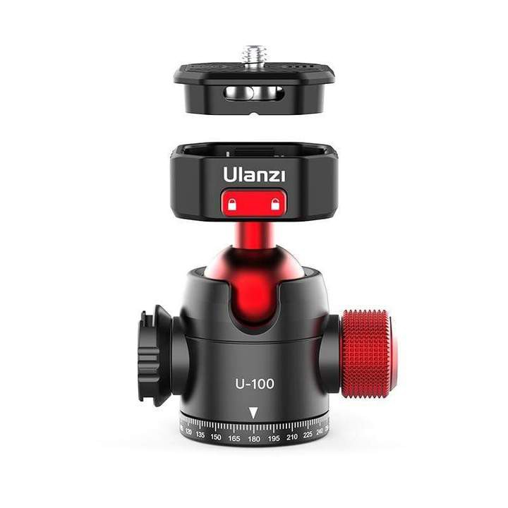 ULANZI U-100 - Ballhead Xoay 360° Dành Cho Máy Ảnh & Điện Thoại, Tích Hợp Cold Shoe Mount Gắn Phụ Kiện