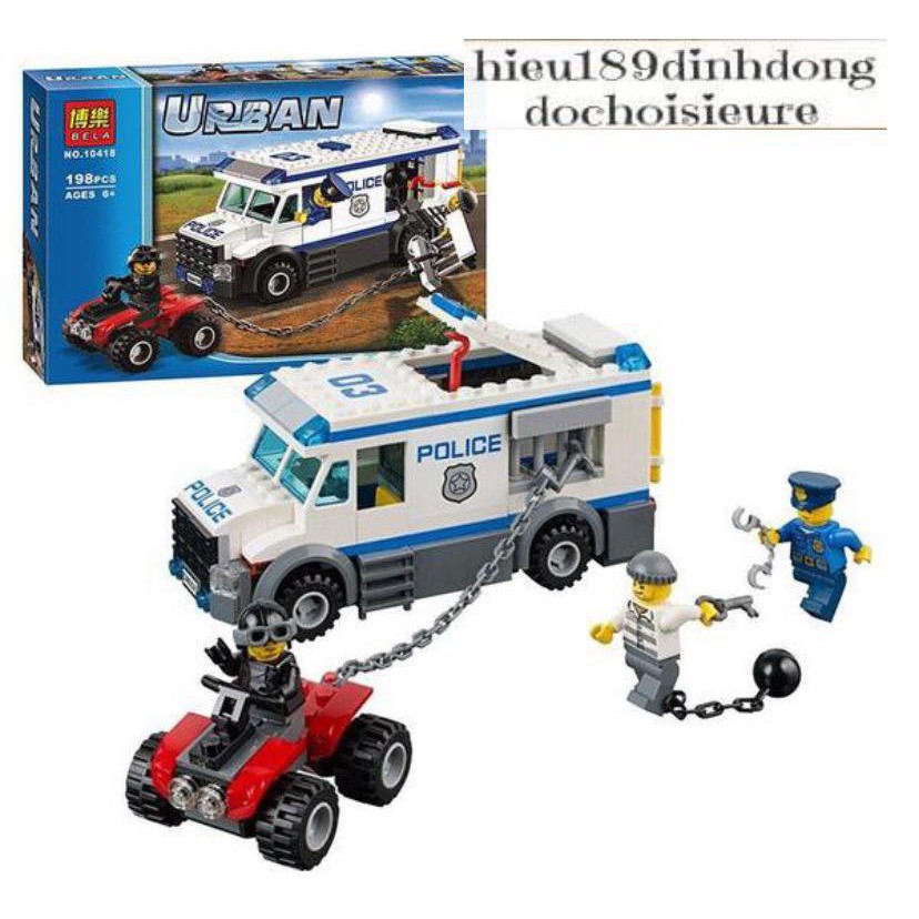 Lắp ráp xếp hình Lego City 60043 Bela 10418: cướp xe vận chuyển tù nhân