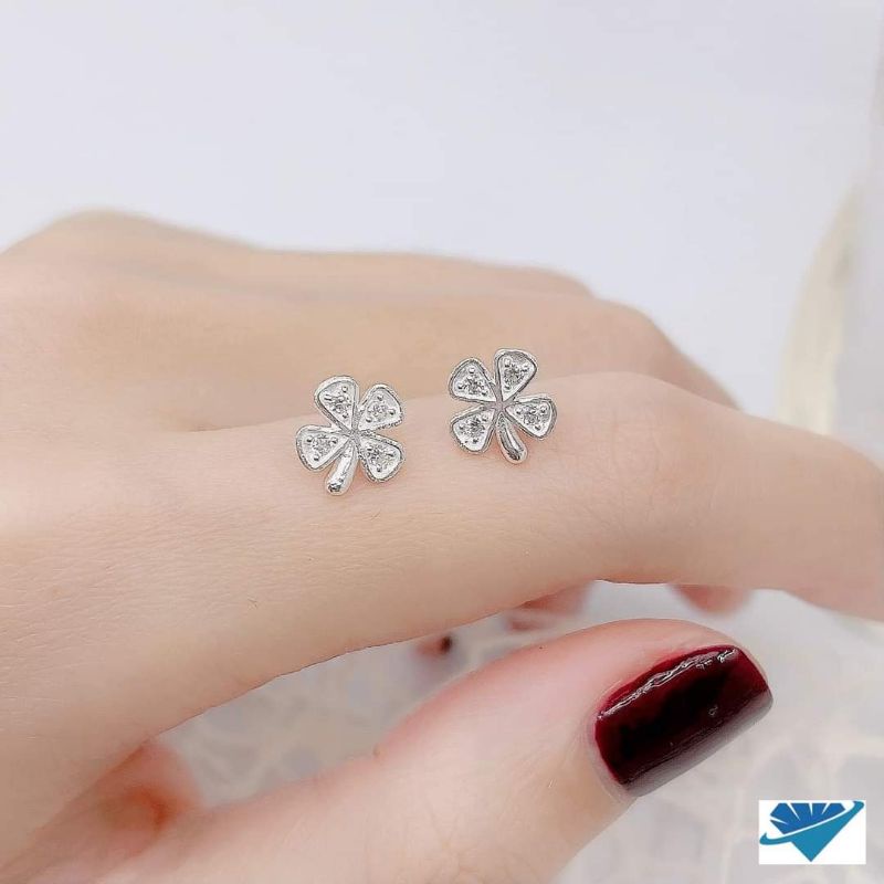 BÔNG TAI NỤ 4 LÁ BẠC TA