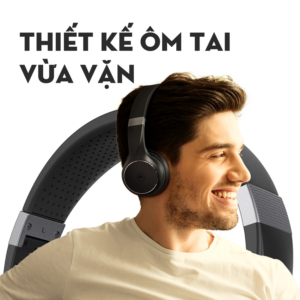 Tai nghe chụp tai Bluetooth Motorola MOTOXT220- 24h sử dụng- Noise Isolation- jack 3.5mm