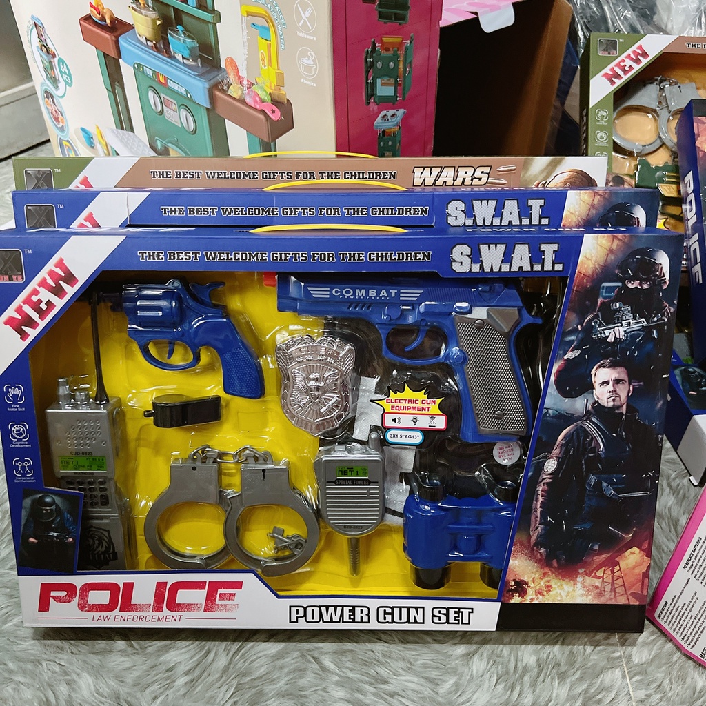 Đồ chơi tập làm police xanh dương cho bé