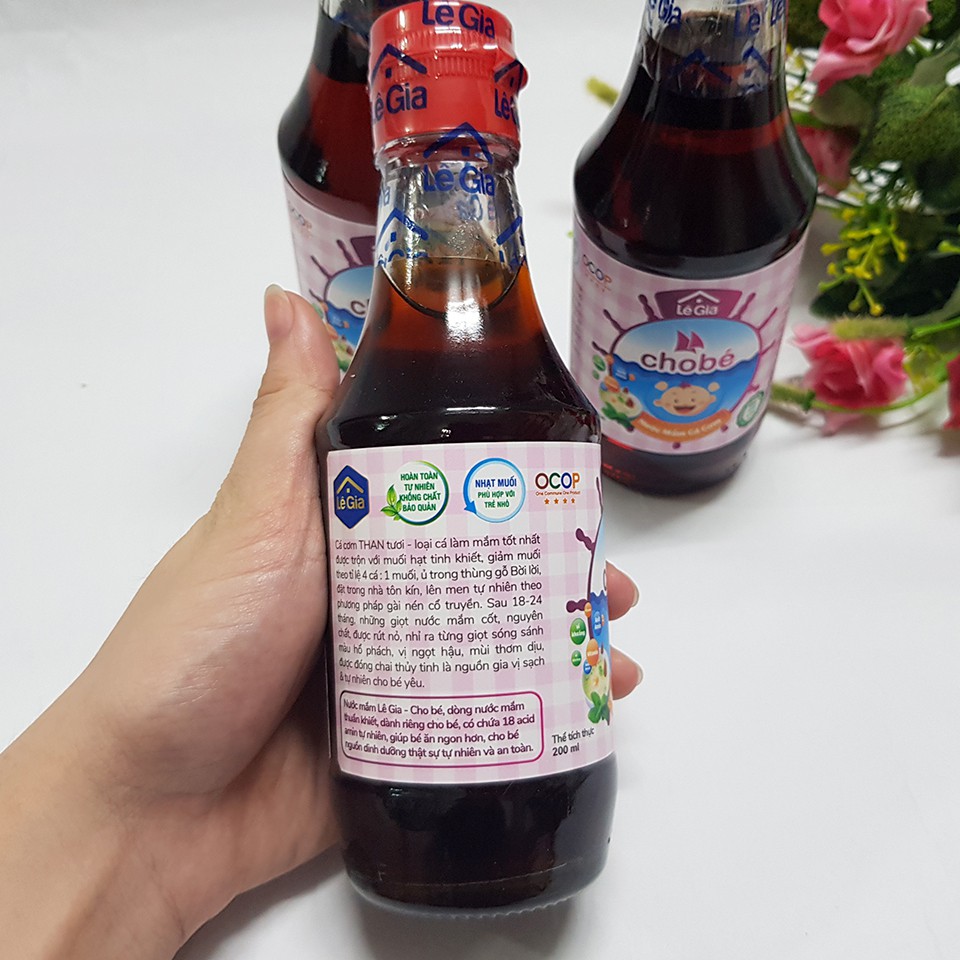 Nước Mắm Lê Gia Cho Bé Từ 1 Tuổi - Nước Mắm Cá Cơm Giàu DHA Tốt Cho Bé Ăn Dặm (200ml)
