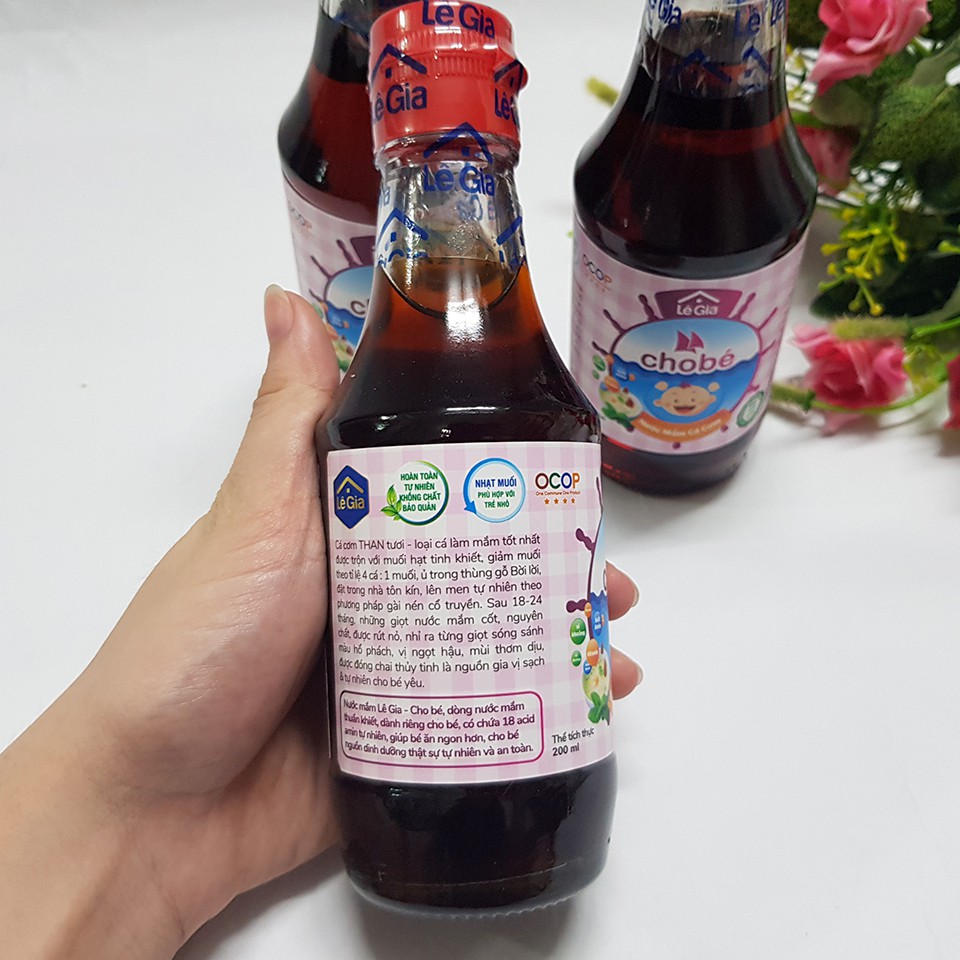 Nước Mắm Lê Gia Cho Bé Từ 1 Tuổi - Nước Mắm Cá Cơm Giàu DHA Tốt Cho Bé Ăn Dặm (200ml)