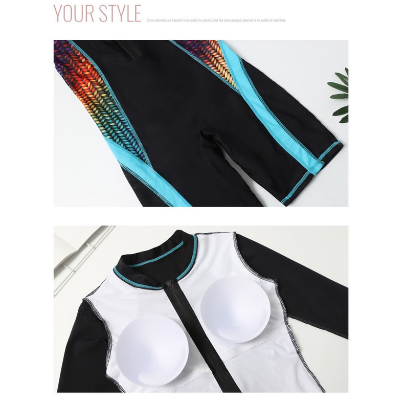 Professional Swimsuit women's one-piece sun protection long-sleeved cropped pants one-piece swimming suit